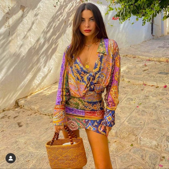 Zara Multicolor Printed Asymmetric High Waisted Mini Skirt Size XS - Picture 4 of 14